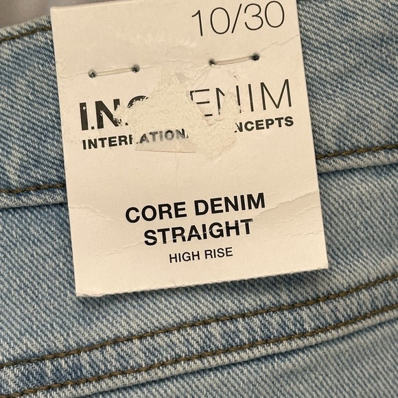 INC Denim High Rise Straight Leg Core Jeans - Light Indigo Blue - size 10/30 - Picture 8 of 12